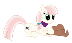 Size: 3231x1918 | Tagged: safe, artist:three uncle, derpibooru import, penny ante, earth pony, pony, background pony, cowboy hat, cute, female, hat, mare, neckerchief, pigtails, simple background, smiling, solo, stetson, transparent background