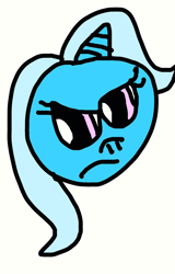 Size: 664x1038 | Tagged: safe, artist:sugarbugjewelpet, derpibooru import, trixie, pony, unicorn, 1000 hours in ms paint, angry, ball, female, mare, morph ball, simple background, solo, trixieball, white background
