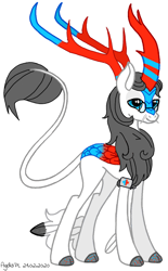 Size: 704x1135 | Tagged: safe, artist:agdapl, derpibooru import, kirin, base used, crossover, feathered fetlocks, glasses, hoof fluff, horn, kirin-ified, leonine tail, male, medic, signature, simple background, smiling, solo, species swap, team fortress 2, white background