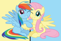 Size: 800x533 | Tagged: safe, derpibooru import, screencap, fluttershy, rainbow dash, pegasus, pony, fame and misfortune, flawless