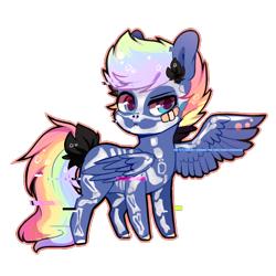 Size: 700x700 | Tagged: safe, artist:kraytt-05, derpibooru import, oc, oc only, oc:rainbow thunder, pegasus, pony, bodypaint, clothes, costume, male, multicolored hair, multicolored hooves, nightmare night, nightmare night costume, offspring, outline, parent:rainbow dash, parent:soarin', parents:soarindash, rainbow hair, simple background, stallion, transparent background