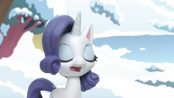 Size: 1920x1080 | Tagged: safe, derpibooru import, screencap, rarity, pony, my little pony: pony life, my little pony: stop motion short, snow pony contest (short), eyes closed, solo, stop motion