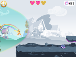 Size: 2048x1536 | Tagged: safe, derpibooru import, applejack, 666, app, game, rainbow runners, solo