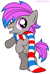 Size: 813x1200 | Tagged: safe, artist:jennieoo, derpibooru import, oc, oc:cotton fantasy, earth pony, pony, clothes, colt, female, filly, happy, male, scarf, simple background, smiling, solo, transparent background, vector