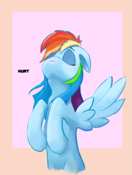 Size: 463x614 | Tagged: safe, artist:i love hurt, derpibooru import, rainbow dash, pegasus, pony, sleeping, solo