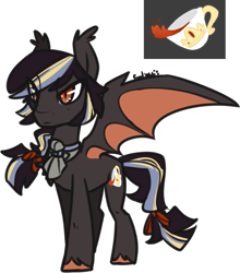 Size: 849x963 | Tagged: safe, derpibooru import, oc, oc only, bat pony, pony, bat pony oc, bat wings, cup, male, one wing out, signature, simple background, solo, stallion, teacup, transparent background, unshorn fetlocks, wings