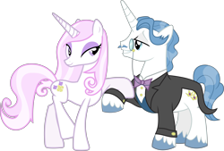 Size: 9710x6580 | Tagged: safe, artist:90sigma, derpibooru import, fancypants, fleur-de-lis, pony, unicorn, fancyfleur, female, male, mare, shipping, simple background, stallion, straight, transparent background, vector