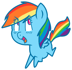 Size: 565x550 | Tagged: safe, artist:mayaliicious, derpibooru import, rainbow dash, pegasus, pony, chibi, cute, dashabetes, missing cutie mark, simple background, solo, transparent background