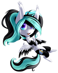 Size: 2188x2742 | Tagged: safe, artist:mediasmile666, derpibooru import, oc, oc only, pegasus, pony, chibi, commission, female, jewelry, looking at you, mare, pendant, simple background, solo, spread wings, transparent background, two toned wings, wings