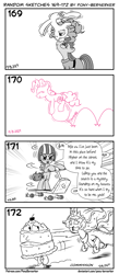Size: 1320x3035 | Tagged: safe, artist:pony-berserker, derpibooru import, maud pie, pinkie pie, princess celestia, scootaloo, alicorn, earth pony, pegasus, pony, pony-berserker's twitter sketches, balancing, ball, bouncing, cake, cake monster, cakelestia, chase, clothes, cute, dave rogers, deja vu, dress, drift, drifting, female, food, helmet, hungry, looking at each other, lyrics, mare, monochrome, music notes, pie sisters, pinkie being pinkie, ponies balancing stuff on their nose, running, running away, salivating, scooter, siblings, silly face, sisters, smiling, song, song reference, stippling, text, tongue, tongue out, when she smiles