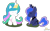 Size: 2998x1864 | Tagged: safe, artist:lordshrekzilla20, derpibooru import, princess celestia, princess luna, alicorn, fanfic:the one true king, chibi, fanfic art, figure