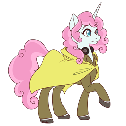 Size: 2400x2400 | Tagged: safe, artist:floots, derpibooru import, oc, oc only, oc:fling veil, unicorn, fallout equestria, clothes, cute, female, headphones, horn, long horn, mare, raised hoof, raised leg, simple background, solo, transparent background