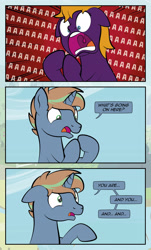 Size: 1920x3169 | Tagged: safe, artist:alexdti, derpibooru import, oc, oc only, oc:ale, oc:umberto, pony, comic:quest for friendship, comic, female, male, mare, screaming, stallion