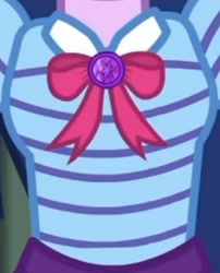 Size: 1920x2380 | Tagged: safe, derpibooru import, screencap, sci-twi, twilight sparkle, better together, equestria girls, holidays unwrapped, boobshot, bowtie, breasts, cropped, female, geode of telekinesis, jewelry, magical geodes, necklace, o come all ye squashful, pictures of chests, solo