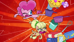 Size: 1280x720 | Tagged: safe, derpibooru import, screencap, applejack, pinkie pie, earth pony, pony, mad props, my little pony: pony life, spoiler:pony life s02e24