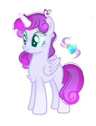 Size: 704x928 | Tagged: safe, artist:nakotl, derpibooru import, oc, alicorn, pony, female, mare, offspring, parent:princess cadance, parent:thorax, simple background, solo, transparent background