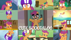 Size: 1280x721 | Tagged: safe, derpibooru import, edit, edited screencap, editor:quoterific, screencap, ruby pinch, scootaloo, pegasus, pony, seapony (g4), call of the cutie, campfire tales, growing up is hard to do, hard to say anything, newbie dash, on your marks, parental glideance, ponyville confidential, sleepless in ponyville, surf and/or turf, the cart before the ponies, the fault in our cutie marks, the last crusade, bag, cute, cutealoo, female, filly, friendship express, glasses, grin, helmet, laughing, mare, nose in the air, offscreen character, pencil, saddle bag, scootaloo can fly, scooter, smiling, solo, sunset, uvula, volumetric mouth