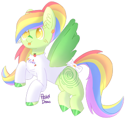 Size: 1710x1622 | Tagged: safe, artist:pasteldraws, derpibooru import, pegasus, pony, bow, cute, multicolored hair, ponytail, rainbow hair, simple background, solo, transparent background