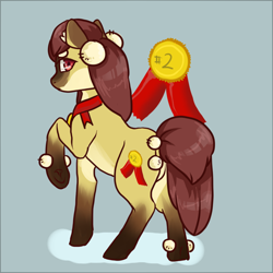 Size: 900x900 | Tagged: safe, artist:lavvythejackalope, derpibooru import, oc, oc only, earth pony, pony, base used, earth pony oc, female, mare, medal, raised hoof, raised leg, simple background, solo