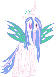 Size: 1823x2499 | Tagged: safe, derpibooru import, edit, princess celestia, queen chrysalis, changeling, changeling queen, female, fusion, palette swap, ponyar fusion, recolor, simple background, solo, transparent background, vector, vector edit