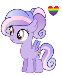 Size: 716x864 | Tagged: safe, artist:venomous-cookietwt, derpibooru import, pegasus, pony, female, filly, offspring, parent:princess cadance, parent:rainbow blaze, simple background, solo, transparent background