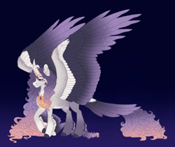 Size: 1280x1077 | Tagged: safe, artist:akumajdragon, derpibooru import, oc, alicorn, pony, colored wings, female, magical lesbian spawn, mare, multicolored wings, offspring, parent:rarity, parent:twilight sparkle, parents:rarilight, solo, wings