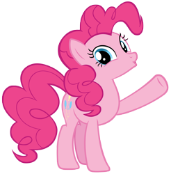 Size: 8250x8400 | Tagged: safe, artist:andoanimalia, derpibooru import, pinkie pie, earth pony, pony, the maud couple, female, looking at you, raised hoof, raised leg, simple background, solo, transparent background, vector