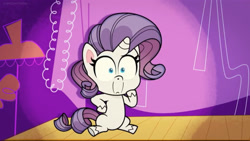 Size: 2048x1153 | Tagged: safe, derpibooru import, screencap, rarity, pony, unicorn, my little pony: pony life, the rarest of occasions, spoiler:pony life s02e15, faic, female, solo, stage fright, stage light