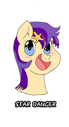 Size: 1080x1964 | Tagged: safe, artist:adonai ac, star dancer, pony, star dancer appreciation collab, bust, hairpin, portrait, simple background, solo