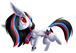 Size: 2945x2036 | Tagged: safe, artist:mediasmile666, derpibooru import, oc, oc only, oc:huirou lazuli, pegasus, pony, colored wings, female, heterochromia, mare, necktie, simple background, solo, transparent background, wings