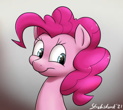 Size: 1002x901 | Tagged: safe, artist:strebiskunk, derpibooru import, pinkie pie, earth pony, pony, looking at you, solo