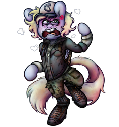 Size: 3744x4000 | Tagged: safe, artist:extradan, derpibooru import, oc, oc:jerky hooves, pegasus, absurd resolution, clementine (walking dead), clothes, cosplay, costume, hat, simple background, transparent background, walking dead