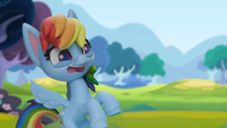 Size: 1920x1080 | Tagged: safe, derpibooru import, screencap, rainbow dash, pony, my little pony: pony life, my little pony: stop motion short, pillow fight (short), solo, stop motion