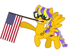 Size: 1419x957 | Tagged: safe, artist:bc-ls, derpibooru import, oc, oc:sunrise glisten, base used, flag, solo, united states