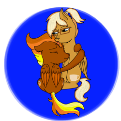 Size: 1000x1000 | Tagged: safe, artist:windy, derpibooru import, oc, oc only, oc:coffee creme, oc:windflyer, pegasus, pony, both cutie marks, cute, ears, floppy ears, fluffy, mlem, pegasus oc, sad, silly, simple background, tongue, tongue out, two toned mane, two toned tail, two toned wings, wings