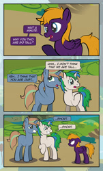 Size: 1920x3169 | Tagged: safe, artist:alexdti, derpibooru import, oc, oc only, oc:ale, oc:marco, oc:umberto, pegasus, pony, unicorn, comic:quest for friendship, female, male, mare, stallion