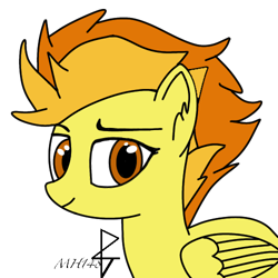 Size: 500x500 | Tagged: safe, artist:mh148, derpibooru import, spitfire, pegasus, pony, ear fluff, ears, female, fixed, mare, simple background, solo, transparent background, wonderbolts