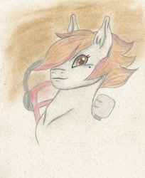 Size: 1720x2106 | Tagged: safe, artist:cindertale, derpibooru import, oc, oc only, earth pony, pony, bust, earth pony oc, smiling, solo, traditional art