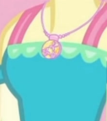 Size: 1920x2168 | Tagged: safe, derpibooru import, screencap, fluttershy, better together, equestria girls, holidays unwrapped, boobshot, breasts, cropped, female, geode of fauna, jewelry, magical geodes, necklace, o come all ye squashful, pictures of chests, solo