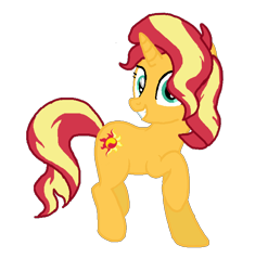 Size: 784x792 | Tagged: safe, artist:bc-ls, derpibooru import, sunset shimmer, pony, unicorn, better together, equestria girls, forgotten friendship, female, mare, simple background, solo, transparent background