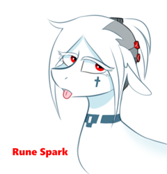 Size: 440x459 | Tagged: safe, artist:redxbacon, derpibooru import, oc, oc:rune spark(redxbacon), crucifix, female