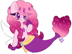 Size: 1893x1432 | Tagged: safe, artist:pasteldraws, derpibooru import, merpony, pony, jewelry, necklace, redesign, seashell, simple background, solo, sparkles, transparent background