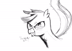 Size: 2481x1749 | Tagged: safe, artist:johnerose126, derpibooru import, gallus, griffon, bust, monochrome, portrait, solo