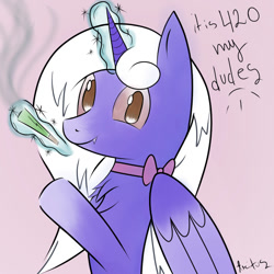 Size: 1000x1000 | Tagged: safe, derpibooru import, oc, oc only, alicorn, pony, 420, drugs, marijuana