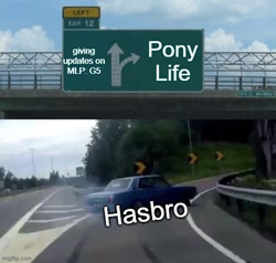 Size: 524x499 | Tagged: safe, derpibooru import, my little pony: pony life, barely pony related, car, left exit 12 off ramp, meme, op is a cuck, op is trying to start shit, road sign