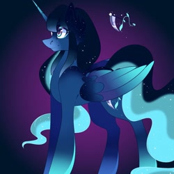 Size: 1080x1080 | Tagged: safe, artist:tessa_key_, derpibooru import, oc, oc only, alicorn, pony, alicorn oc, ear fluff, ears, ethereal mane, female, horn, mare, solo, starry mane, wings