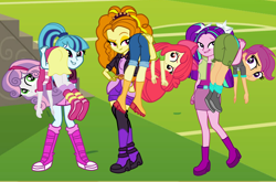 Size: 6280x4133 | Tagged: safe, artist:gmaplay, derpibooru import, adagio dazzle, apple bloom, aria blaze, scootaloo, sonata dusk, sweetie belle, equestria girls, ass, bloom butt, butt, carried, carry, carrying, over the shoulder, scootabutt, sweetie butt, the dazzlings