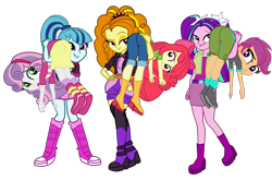 Size: 6280x4133 | Tagged: safe, artist:gmaplay, derpibooru import, adagio dazzle, apple bloom, aria blaze, scootaloo, sonata dusk, sweetie belle, equestria girls, ass, bloom butt, butt, carried, carry, carrying, over the shoulder, scootabutt, sweetie butt, the dazzlings