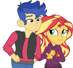 Size: 1112x1042 | Tagged: safe, artist:gmaplay, derpibooru import, flash sentry, sunset shimmer, equestria girls, female, flashimmer, male, shipping, straight