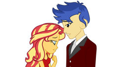 Size: 2456x1345 | Tagged: safe, artist:gmaplay, derpibooru import, flash sentry, sunset shimmer, equestria girls, dating, female, flashimmer, male, shipping, straight